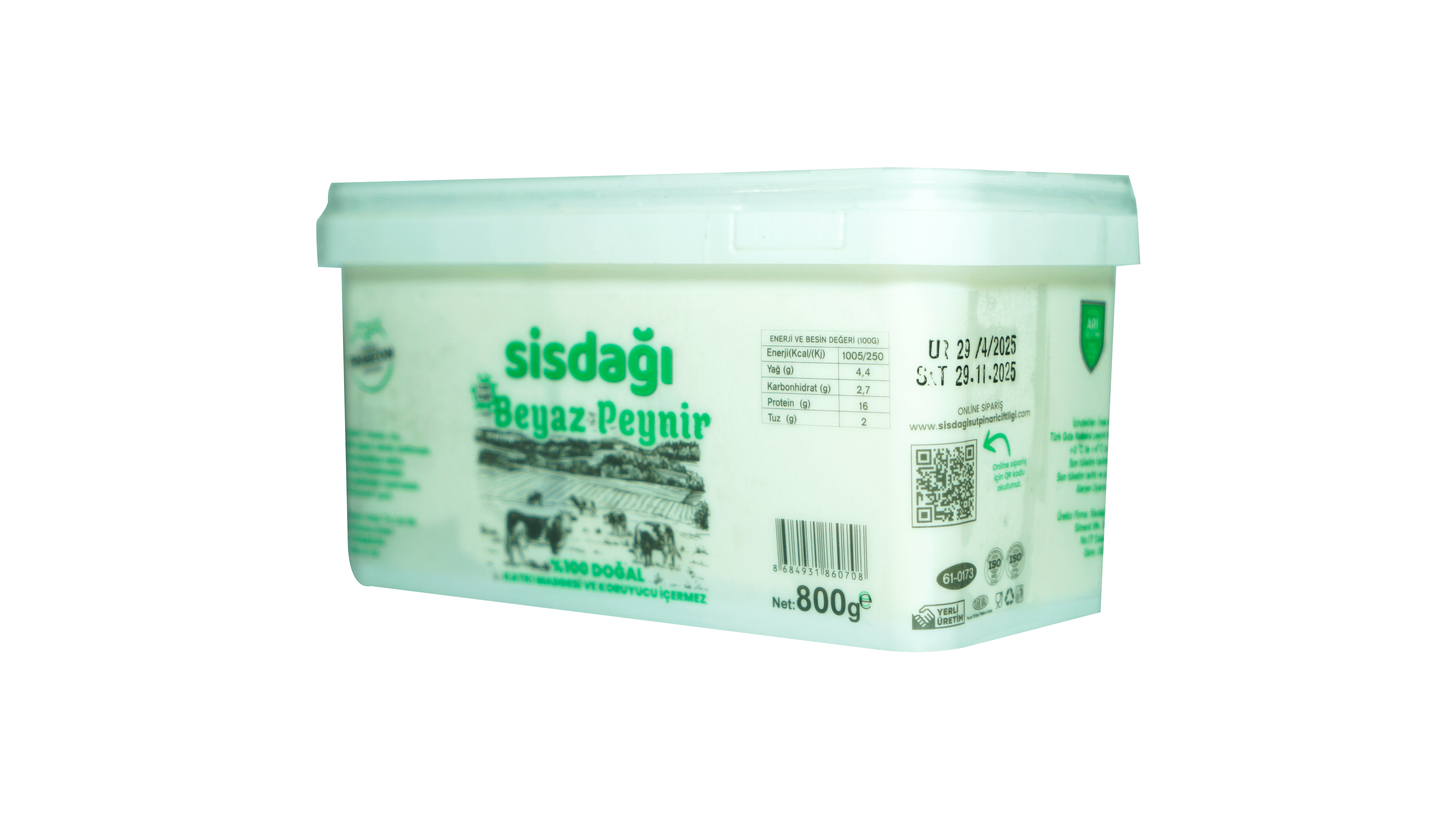 Sisdağı Doğal Beyaz Peynir 800gr